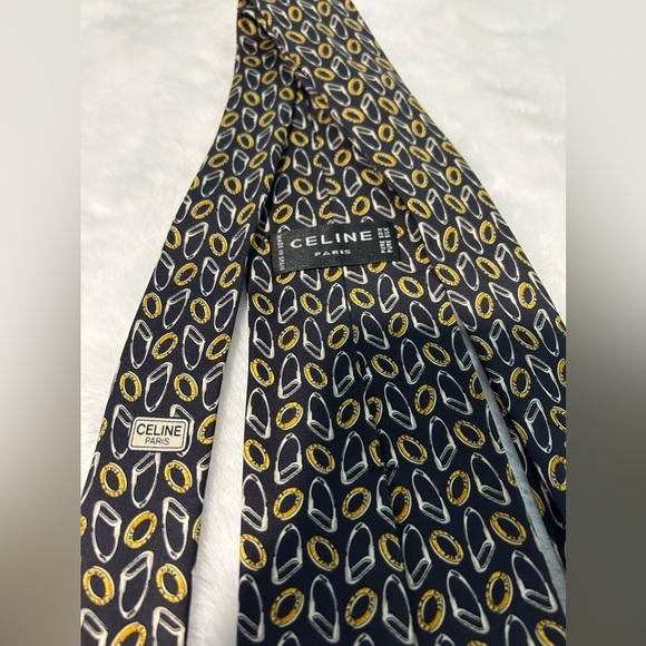 CELINE Men’s Tie 100% Silk authentic and Pre-owned - Picture 3 of 4